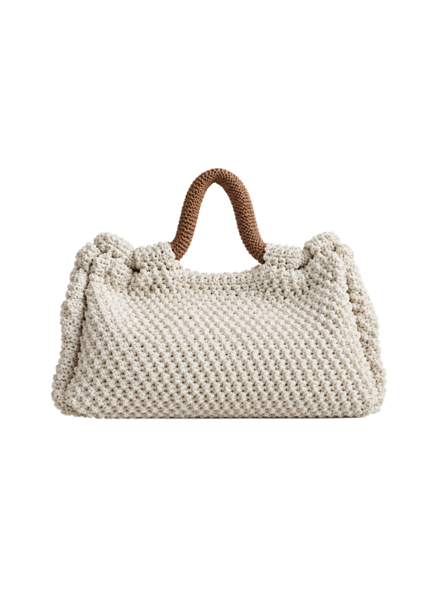 Bolsa artesanal de trama ampla que ainda espera um nome